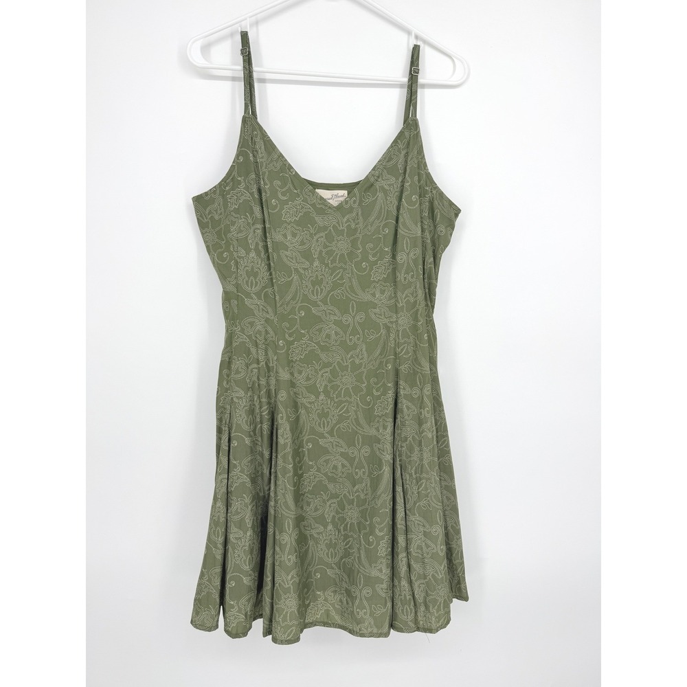 Universal Thread Olive Green Floral Paisley V-Neck Mini‎ Dress Medium NWT